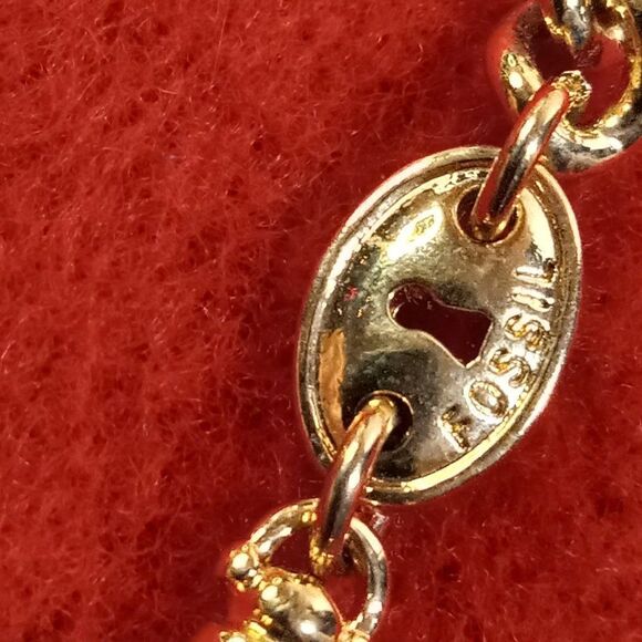 Fossil Gold tone metal/largeGold tone Rhinestone Bracelet - Picture 6 of 8